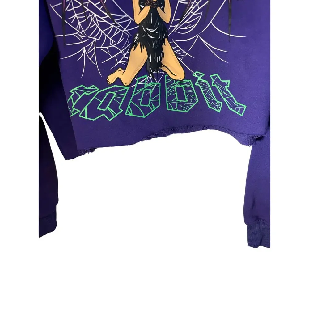 praying rabbit sweatshirt mens size large cropped or womens oversized - Picture 3 of 8